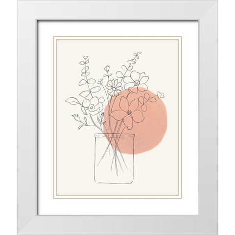 Contemporary Wildflower Bouquet White Modern Wood Framed Art Print with Double Matting by Nan