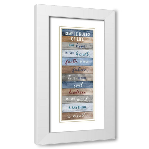 Simple Life White Modern Wood Framed Art Print with Double Matting by Carpentieri, Natalie