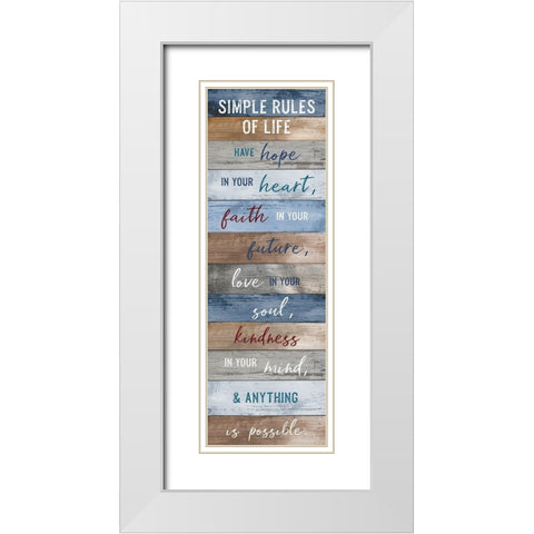 Simple Life White Modern Wood Framed Art Print with Double Matting by Carpentieri, Natalie