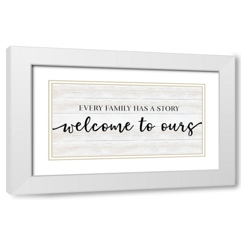 Family Story White Modern Wood Framed Art Print with Double Matting by CAD Designs