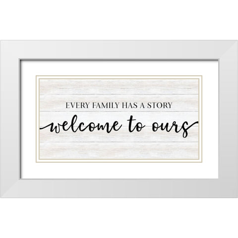 Family Story White Modern Wood Framed Art Print with Double Matting by CAD Designs