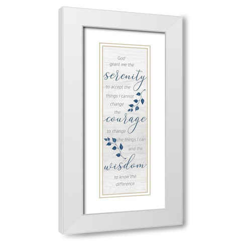 Serenity White Modern Wood Framed Art Print with Double Matting by Santiago, Daniela