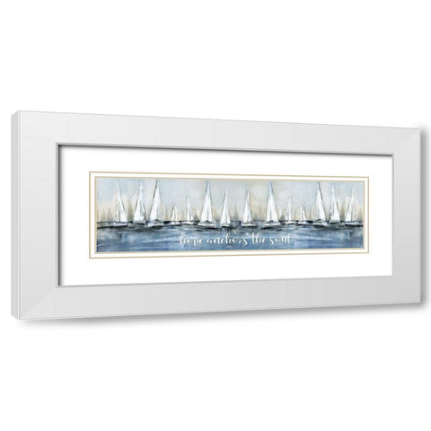 Hope Anchors White Modern Wood Framed Art Print with Double Matting by Jill, Susan