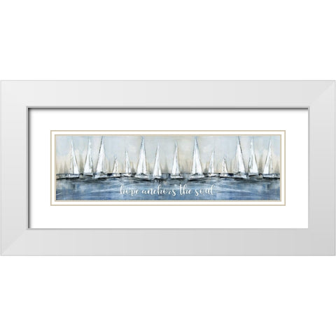 Hope Anchors White Modern Wood Framed Art Print with Double Matting by Jill, Susan