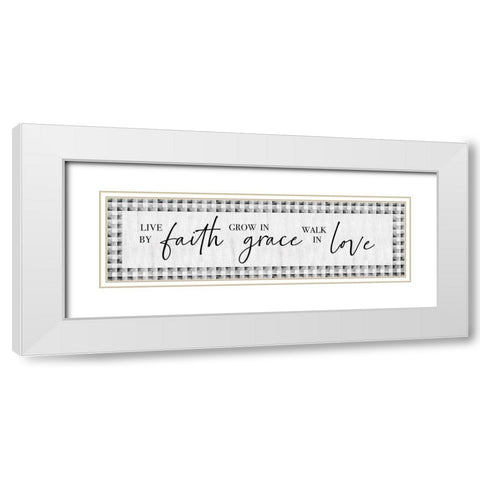 Live by Faith White Modern Wood Framed Art Print with Double Matting by Carpentieri, Natalie