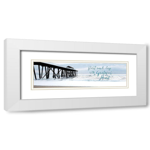 Grateful Pier White Modern Wood Framed Art Print with Double Matting by Carpentieri, Natalie