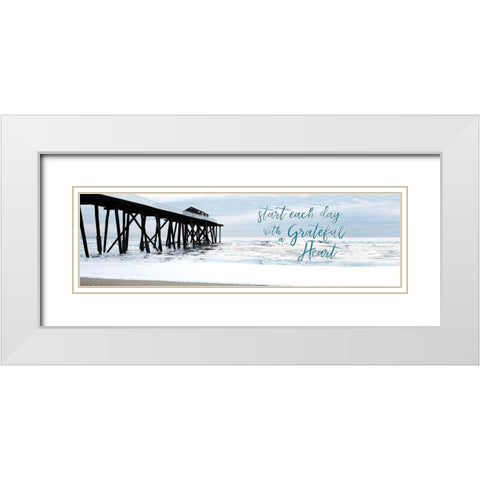 Grateful Pier White Modern Wood Framed Art Print with Double Matting by Carpentieri, Natalie