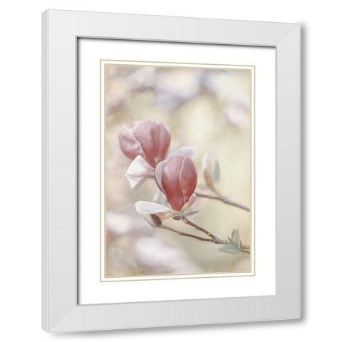 Blooming Hearts White Modern Wood Framed Art Print with Double Matting by Van de Goor, Lars