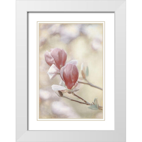 Blooming Hearts White Modern Wood Framed Art Print with Double Matting by Van de Goor, Lars