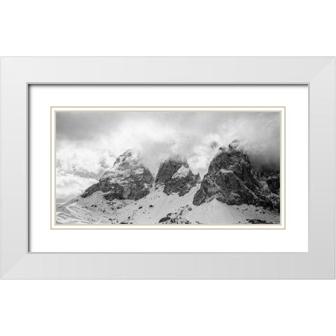 Dolomites White Modern Wood Framed Art Print with Double Matting by Van de Goor, Lars