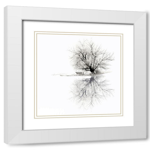 Winter White Modern Wood Framed Art Print with Double Matting by Van de Goor, Lars