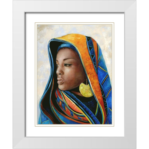 Soulful Beauty II White Modern Wood Framed Art Print with Double Matting by Brooks, Donna
