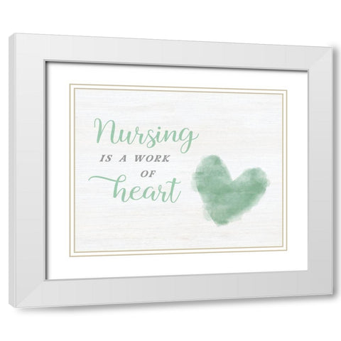 Work of Heart White Modern Wood Framed Art Print with Double Matting by CAD Designs