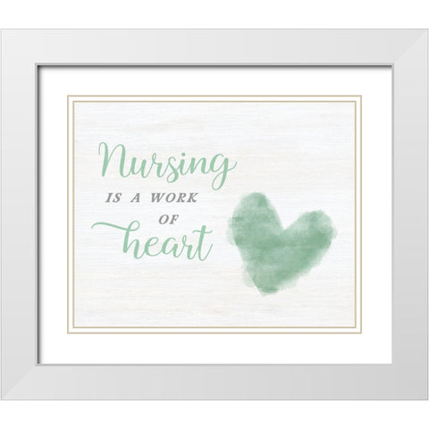 Work of Heart White Modern Wood Framed Art Print with Double Matting by CAD Designs