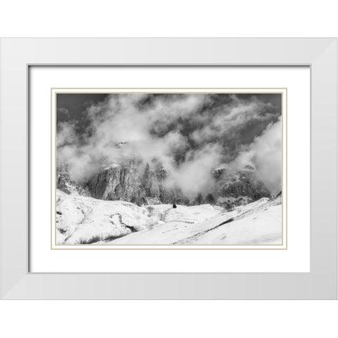 Cloudy White Modern Wood Framed Art Print with Double Matting by Van de Goor, Lars