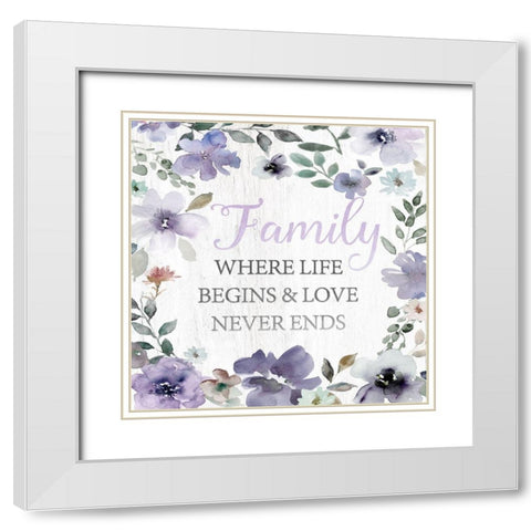 Lavender Family White Modern Wood Framed Art Print with Double Matting by Robinson, Carol