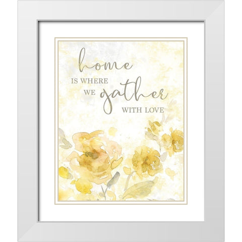 Gather with Love White Modern Wood Framed Art Print with Double Matting by Robinson, Carol