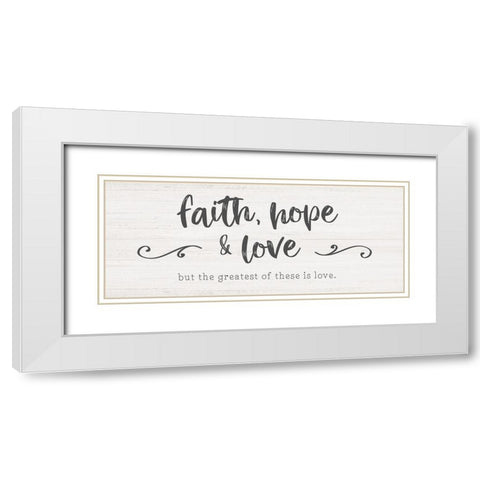 Greatest is Love White Modern Wood Framed Art Print with Double Matting by Carpentieri, Natalie