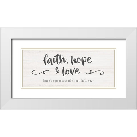 Greatest is Love White Modern Wood Framed Art Print with Double Matting by Carpentieri, Natalie