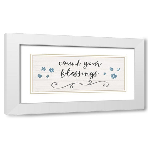 Count Blessings White Modern Wood Framed Art Print with Double Matting by Carpentieri, Natalie