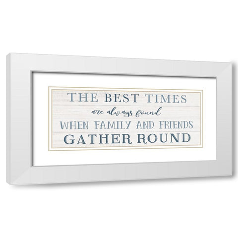 Family and Friends Gather White Modern Wood Framed Art Print with Double Matting by Carpentieri, Natalie