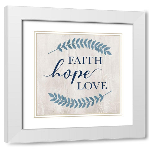 Cobalt Faith White Modern Wood Framed Art Print with Double Matting by Knutsen, Conrad