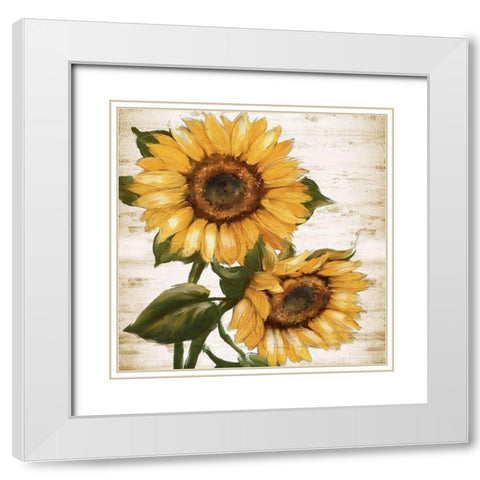 Sunflower Summer II White Modern Wood Framed Art Print with Double Matting by Knutsen, Conrad