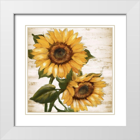 Sunflower Summer II White Modern Wood Framed Art Print with Double Matting by Knutsen, Conrad