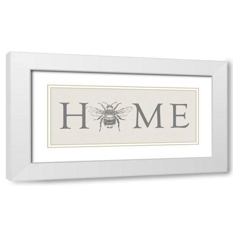 Bee Home White Modern Wood Framed Art Print with Double Matting by Santiago, Daniela