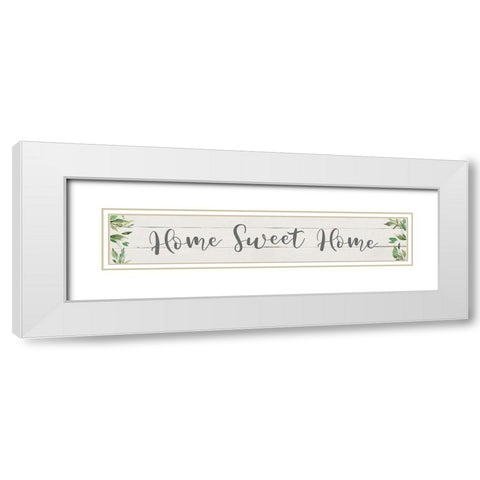 Home Sweet Home White Modern Wood Framed Art Print with Double Matting by Robinson, Carol