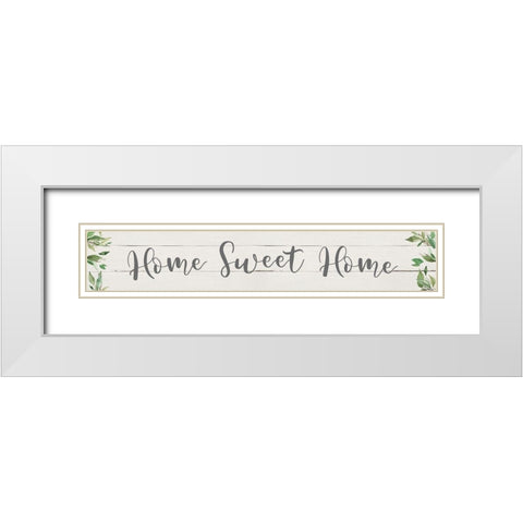 Home Sweet Home White Modern Wood Framed Art Print with Double Matting by Robinson, Carol