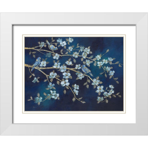 Bluebird Conference White Modern Wood Framed Art Print with Double Matting by Nan