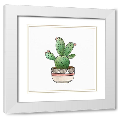 Boho Greenery III White Modern Wood Framed Art Print with Double Matting by Tava Studios