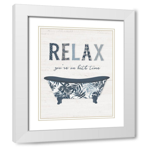 Palm Bath I White Modern Wood Framed Art Print with Double Matting by Carpentieri, Natalie