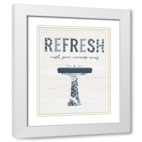 Palm Bath II White Modern Wood Framed Art Print with Double Matting by Carpentieri, Natalie