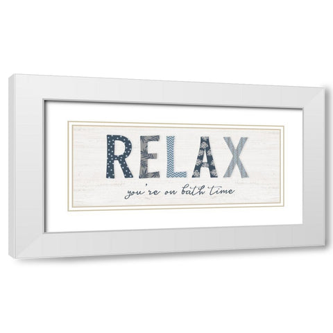 Relax White Modern Wood Framed Art Print with Double Matting by Carpentieri, Natalie