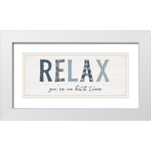 Relax White Modern Wood Framed Art Print with Double Matting by Carpentieri, Natalie