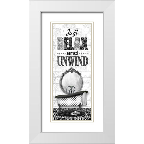 Just Relax White Modern Wood Framed Art Print with Double Matting by Robinson, Carol