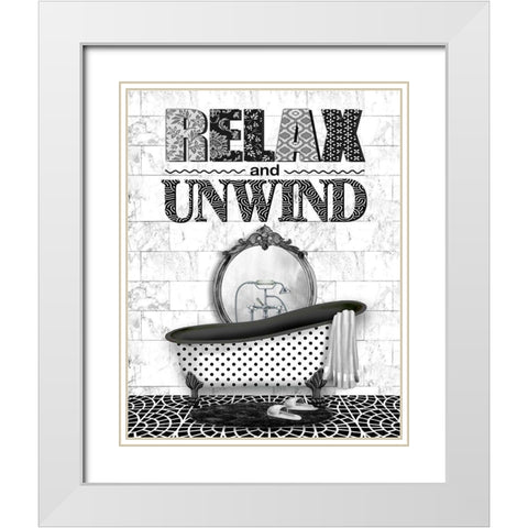Relax and Unwind White Modern Wood Framed Art Print with Double Matting by Knutsen, Conrad