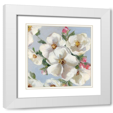 Spring Blossoms Blue Sky I White Modern Wood Framed Art Print with Double Matting by Swatland, Sally