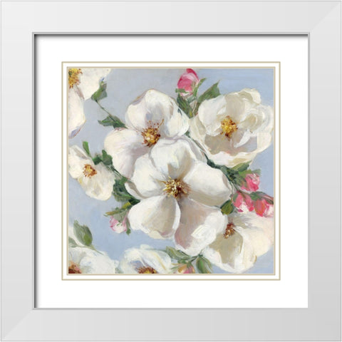 Spring Blossoms Blue Sky I White Modern Wood Framed Art Print with Double Matting by Swatland, Sally