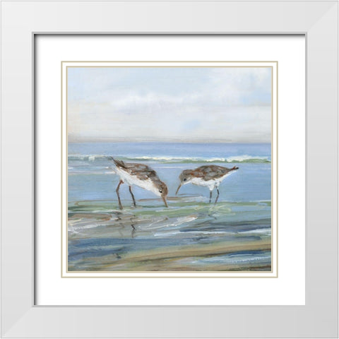 Seabird Beach II White Modern Wood Framed Art Print with Double Matting by Swatland, Sally