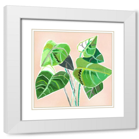 Abstract Elephant Ear White Modern Wood Framed Art Print with Double Matting by Pope, Katherine and Elizabeth