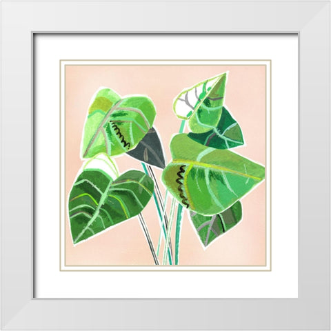 Abstract Elephant Ear White Modern Wood Framed Art Print with Double Matting by Pope, Katherine and Elizabeth