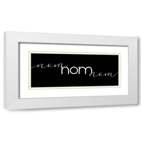 Nom Nom Nom White Modern Wood Framed Art Print with Double Matting by Designs, CAD