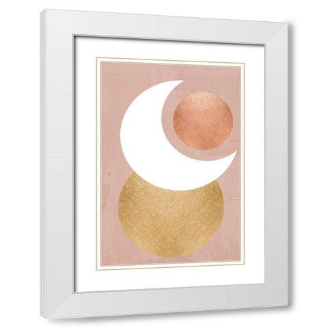 Lunar Mystic White Modern Wood Framed Art Print with Double Matting by Santiago, Daniela