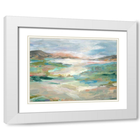 Lush Valleys White Modern Wood Framed Art Print with Double Matting by Robinson, Carol