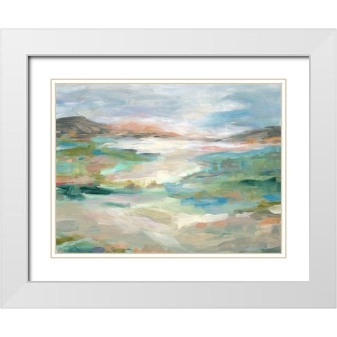 Lush Valleys White Modern Wood Framed Art Print with Double Matting by Robinson, Carol