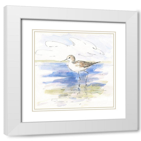 Sketchy Shore Birds II White Modern Wood Framed Art Print with Double Matting by Swatland, Sally