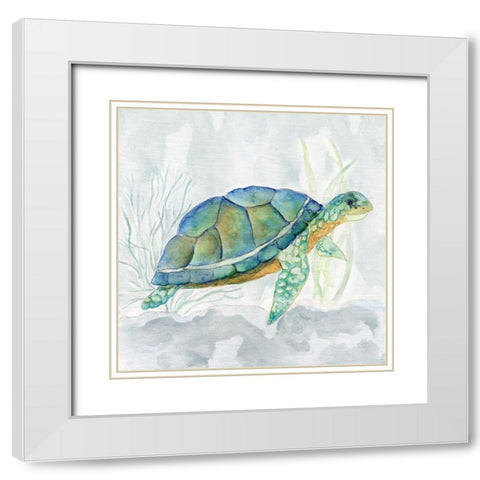Riding the Current I White Modern Wood Framed Art Print with Double Matting by Tava Studios